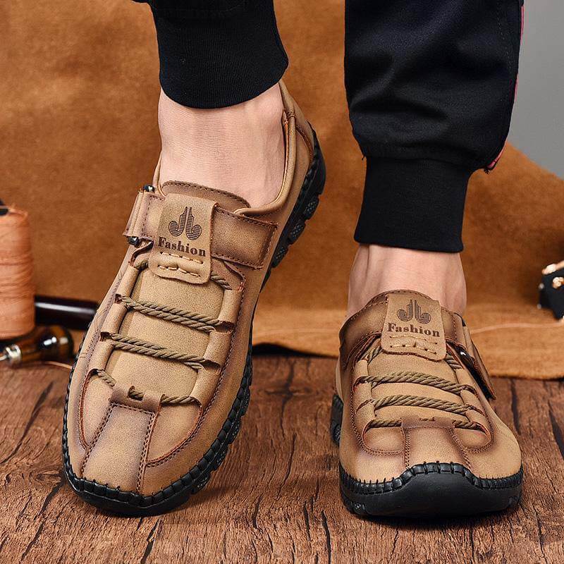 Kaegreel Mens Men Handmade Casual Fashion Sneakers Genuine Leather Loafers Moccasins Breathable Slip On Shoes