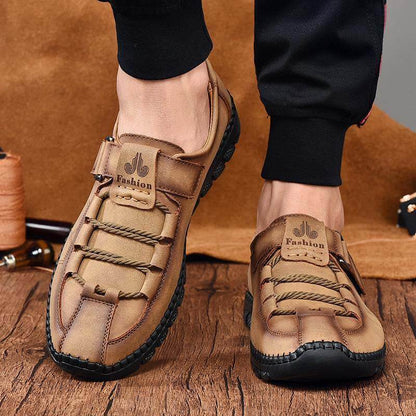 Kaegreel Mens Men Handmade Casual Fashion Sneakers Genuine Leather Loafers Moccasins Breathable Slip On Shoes