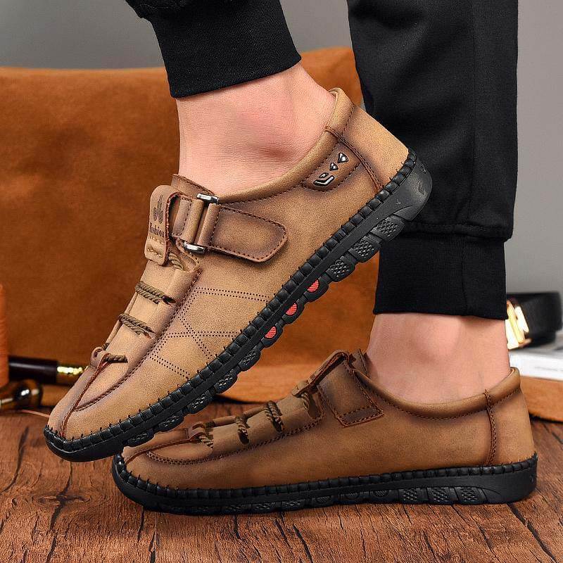 Kaegreel Mens Men Handmade Casual Fashion Sneakers Genuine Leather Loafers Moccasins Breathable Slip On Shoes