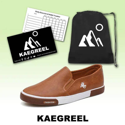 Kaegry Men décontracté confortable Pu en cuir pantoufles à la main de conception à la main baskets Slip sur chaussures paresseuses