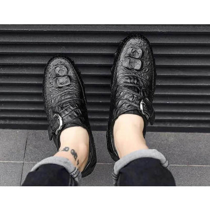 Modello di coccodrillo in pelle vera maschile maschile in pelle di mucca in moda lussuosa Ticket traspirante su comode scarpe mocassine