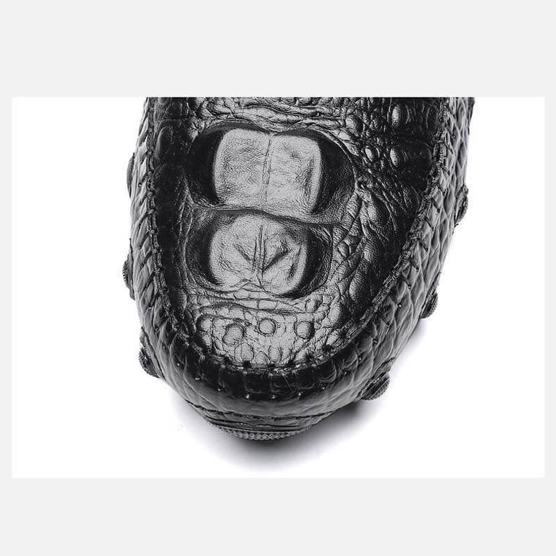 Modello di coccodrillo in pelle vera maschile maschile in pelle di mucca in moda lussuosa Ticket traspirante su comode scarpe mocassine