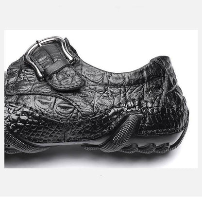 Modello di coccodrillo in pelle vera maschile maschile in pelle di mucca in moda lussuosa Ticket traspirante su comode scarpe mocassine