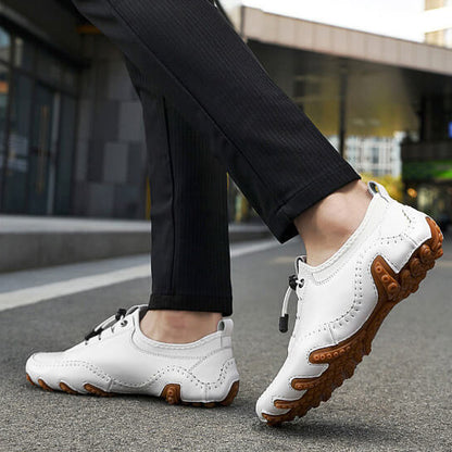 Kaegreel Homme Homme Cuir Casual Casual Chaussures de conduite À Lace-up Mocassins confortables Sneakers