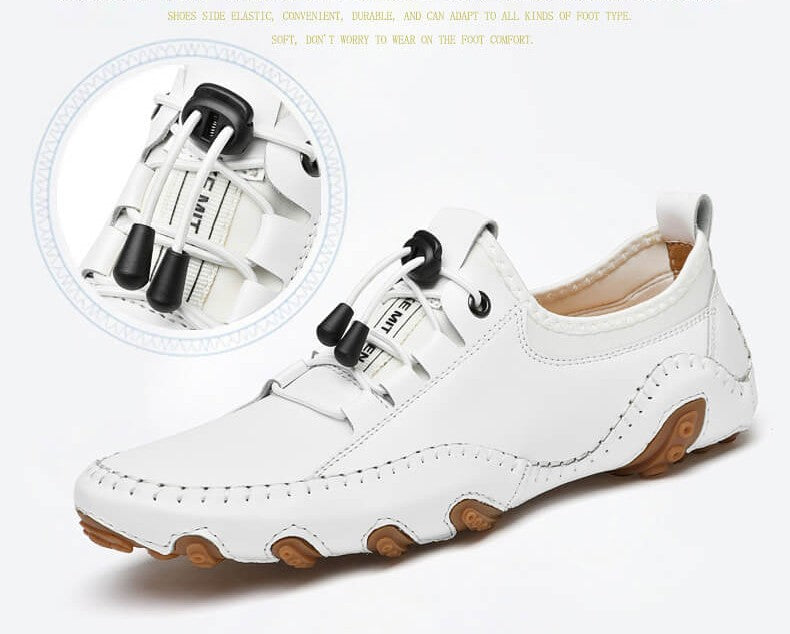 Kaegreel Homme Homme Cuir Casual Casual Chaussures de conduite À Lace-up Mocassins confortables Sneakers