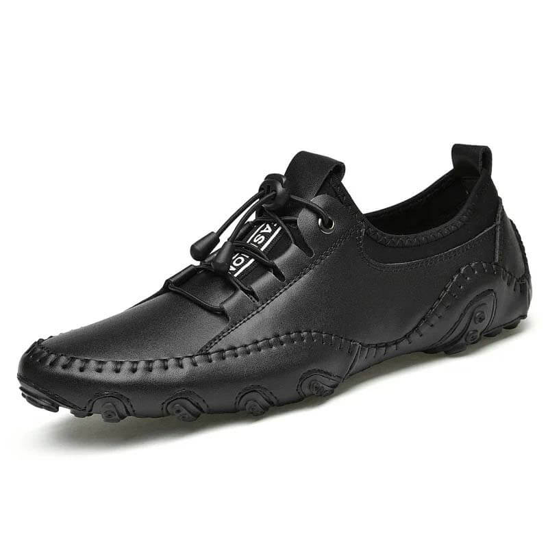 Kaegreel Herren Handgefertigte Leder Lässige Mode Fahren Schuhe Lace-Up Komfortable Müßiggänger Sneakers