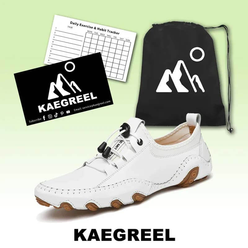 Kaegreel Herren Handgefertigte Leder Lässige Mode Fahren Schuhe Lace-Up Komfortable Müßiggänger Sneakers