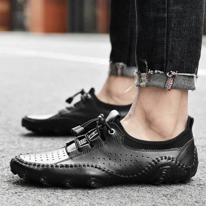 Kaegreel Cuir à la main Homme Respirant Respirant Casual Soled Sold Sold Sold Soupes Chaussures Sneakers