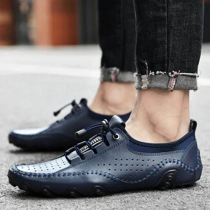 Kaegreel Cuir à la main Homme Respirant Respirant Casual Soled Sold Sold Sold Soupes Chaussures Sneakers