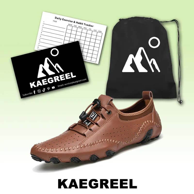 Kaegreel Cuir à la main Homme Respirant Respirant Casual Soled Sold Sold Sold Soupes Chaussures Sneakers