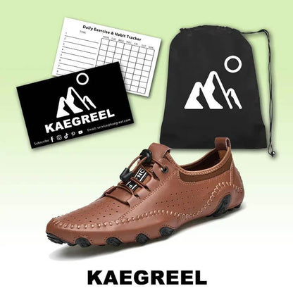 Kaegreel Cuir à la main Homme Respirant Respirant Casual Soled Sold Sold Sold Soupes Chaussures Sneakers
