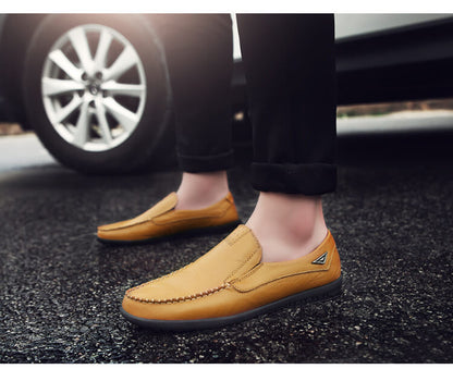 Kaegreel Herren Leder rutschfeste weiche Sohle Mokassins Autofahrerschuhe Halbschuhe