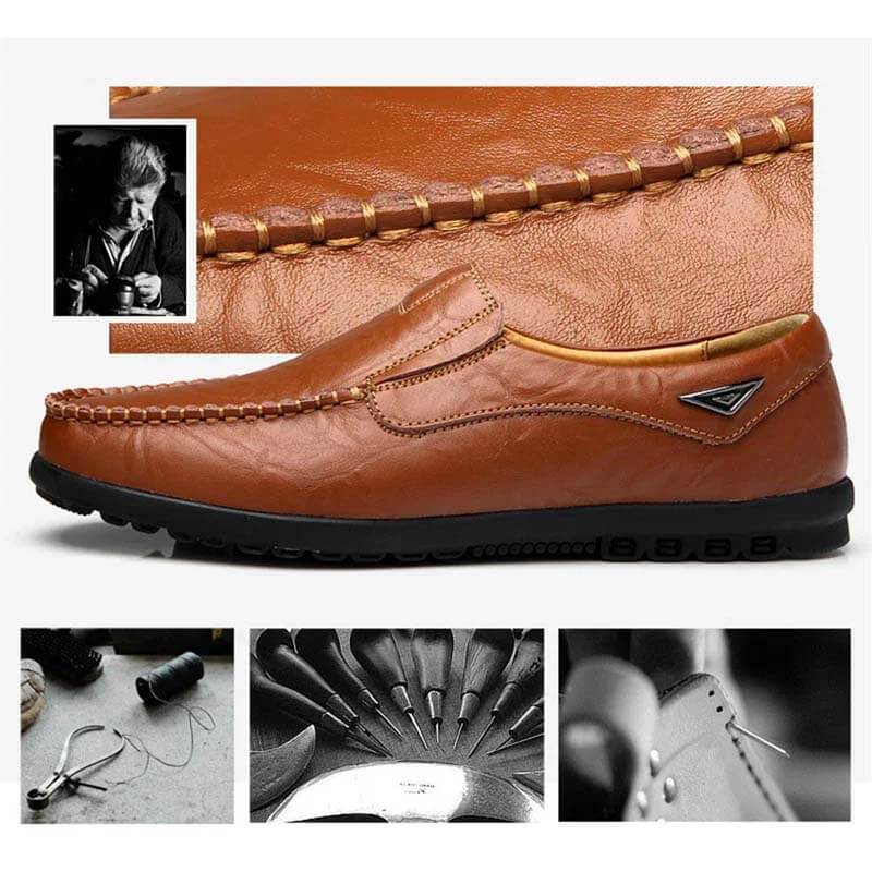 Kaegreel de cuero para hombres sin deslizamiento de mocasines suaves zapatos de conducción de mocasines