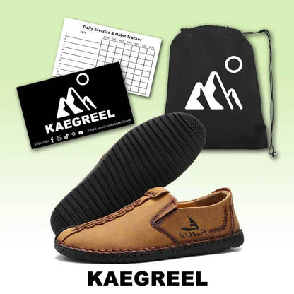 Men's Micfofiber Leather Wearable Soft Sole Slip-on Hand Sewing Flat Shoes