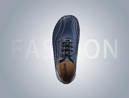 Mens men large men hand sewing side zipper casual leather shoes