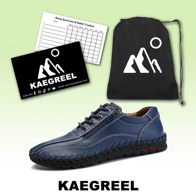 Mens men large men hand sewing side zipper casual leather shoes