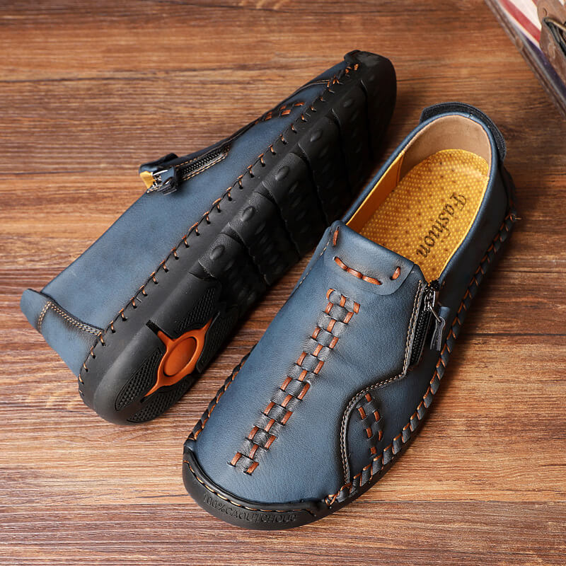 Uomini Casual Side Zipper Hart Indossare comode scarpe da cucito a mano