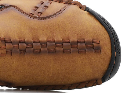 Uomini Casual Side Zipper Hart Indossare comode scarpe da cucito a mano