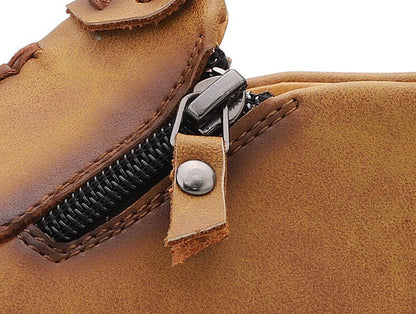 Uomini Casual Side Zipper Hart Indossare comode scarpe da cucito a mano