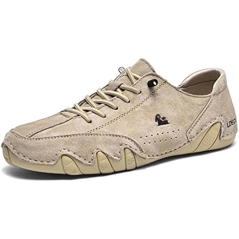 Zapatos de gamuza de velcro de velcro para hombres zapatillas impermeables de cuero casual sin deslizamiento transpirable