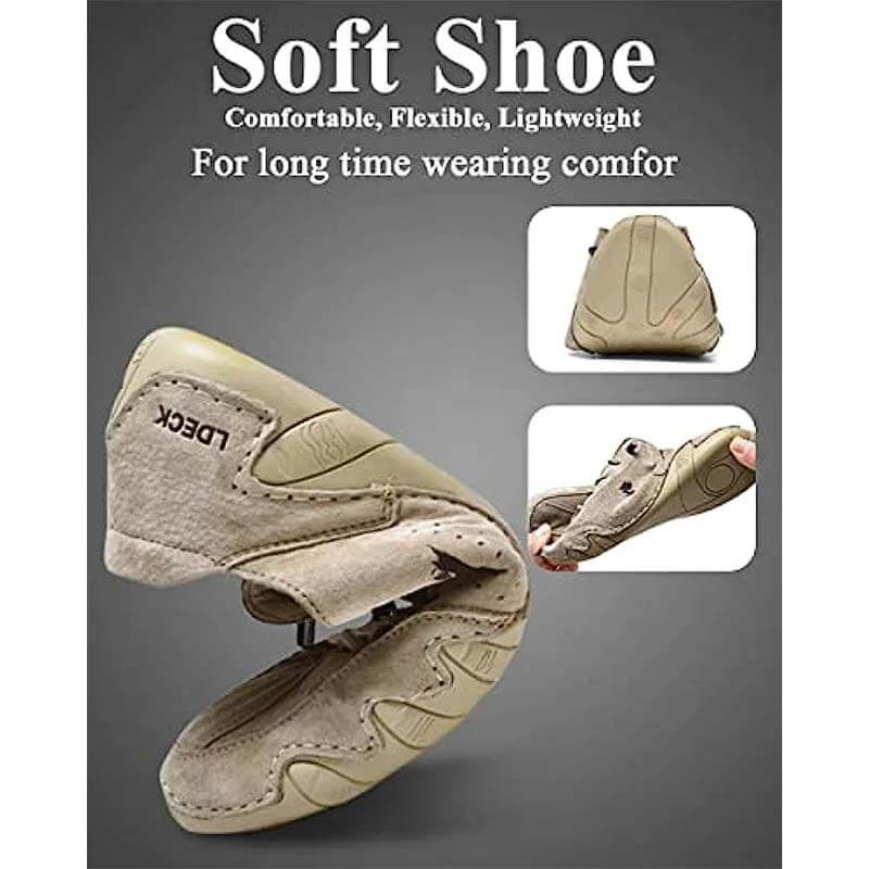 Women's Handmade Velcro Suede Beck Shoes Waterproof Leather Casual Sneakers Non-Slip Breathable