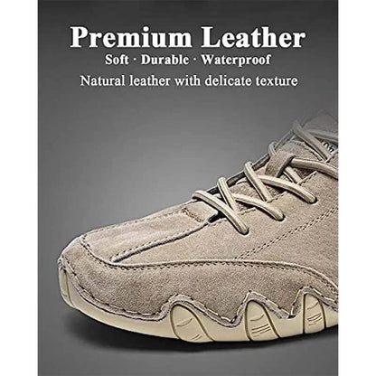Women's Handmade Velcro Suede Beck Shoes Waterproof Leather Casual Sneakers Non-Slip Breathable