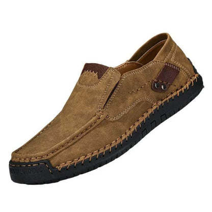 2024春季新款外贸亚马逊热销男士休闲鞋户外真皮手工大码豆豆鞋