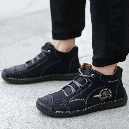 Botas de cuero suaves de la costura de la vendimia de Kaegreel