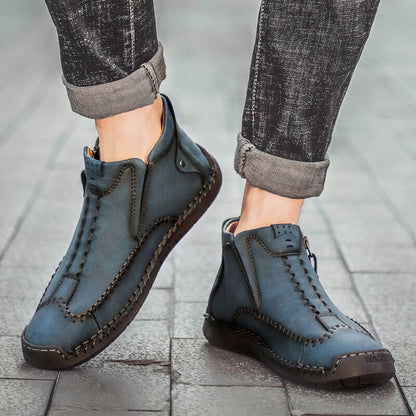 Kaegreel masculin élégant fermeture fermeture à glissière en microfibre en microfibre chaussures de cheville décontractée