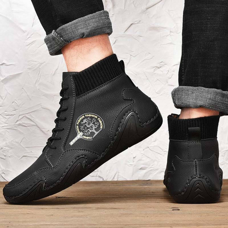 Stivaletti per caviglia in pelle morbida in morbida antiscivolo per uomo Kaegreel