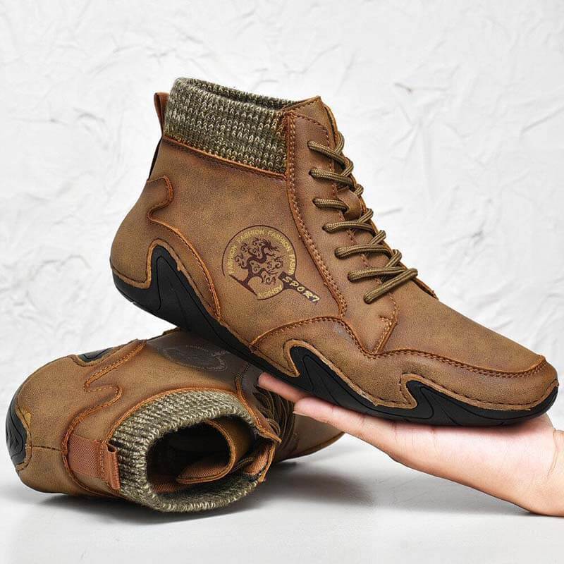 Stivaletti per caviglia in pelle morbida in morbida antiscivolo per uomo Kaegreel