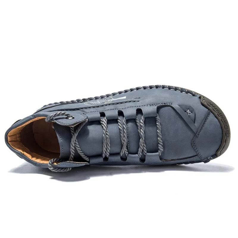 Men Hand Stitching Leather Non Slip Comfy Ankle Boots