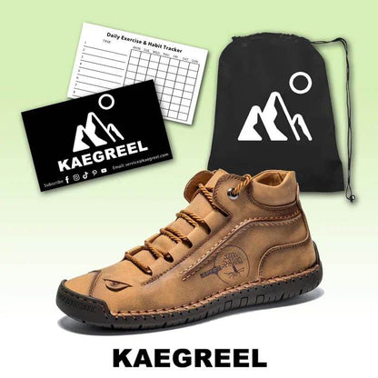 Men Hand Stitching Leather Non Slip Comfy Ankle Boots