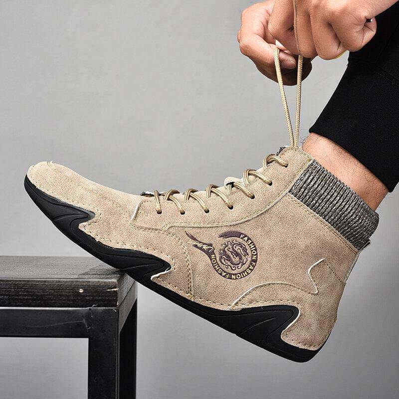 Kaegreel Microfiber En Cuir Microfibre Couture à la main Comfy Soft Sock Boots