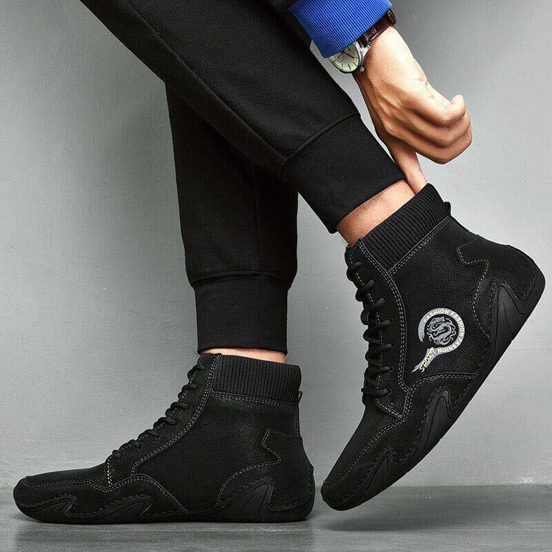 Kaegreel Microfiber En Cuir Microfibre Couture à la main Comfy Soft Sock Boots