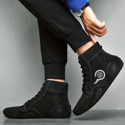 Kaegreel Microfiber En Cuir Microfibre Couture à la main Comfy Soft Sock Boots