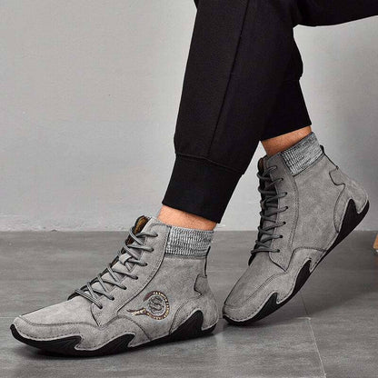 Kaegreel Microfiber En Cuir Microfibre Couture à la main Comfy Soft Sock Boots