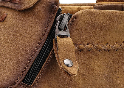 Herrenweinlese-Hand-Nähende Mikrofaser-lederseitige Reißverschluss-Knöchelstiefel