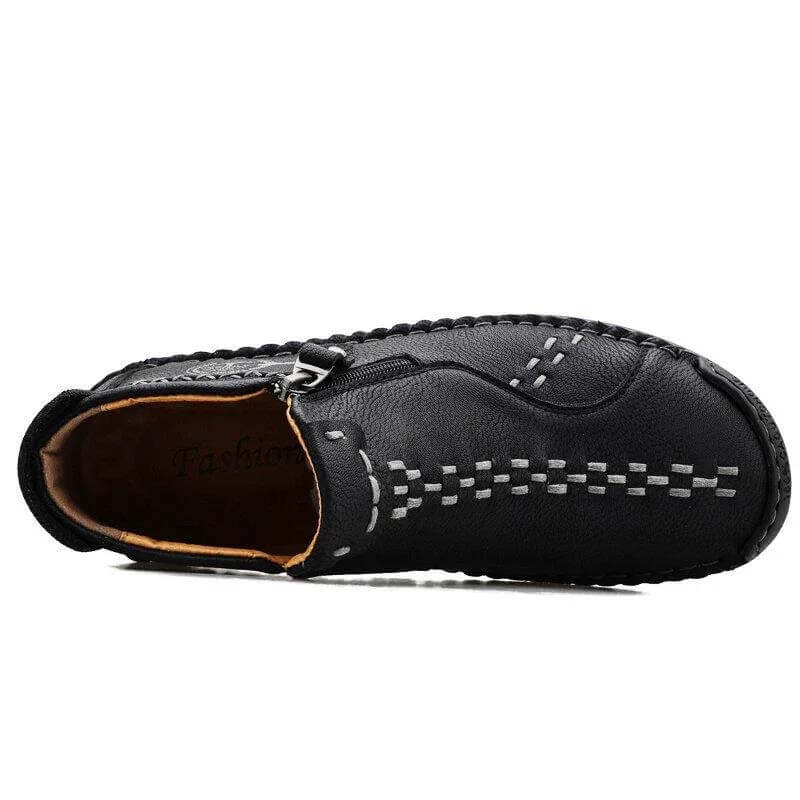 Herrenweinlese-Hand-Nähende Mikrofaser-lederseitige Reißverschluss-Knöchelstiefel