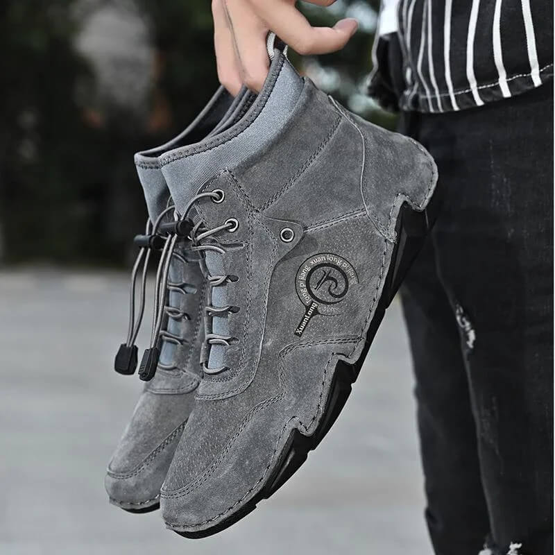 Cuir pour hommes respirant épissage de semelle douce et confortable.