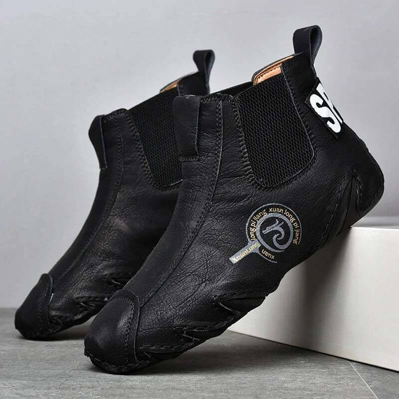 Men's Leather Breathable Hand Seams Soft Octopussy Sole Slip On Trendy casual shoes