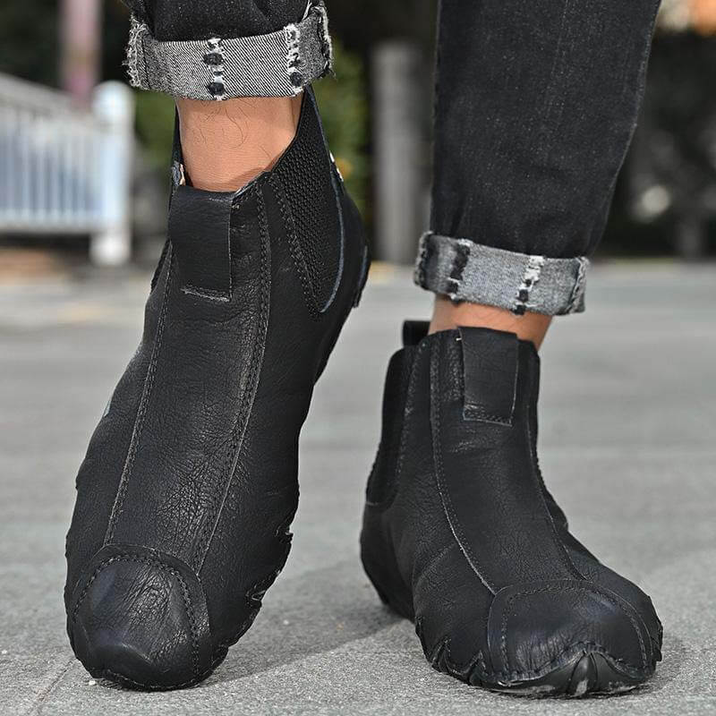 Men's Leather Breathable Hand Seams Soft Octopussy Sole Slip On Trendy casual shoes