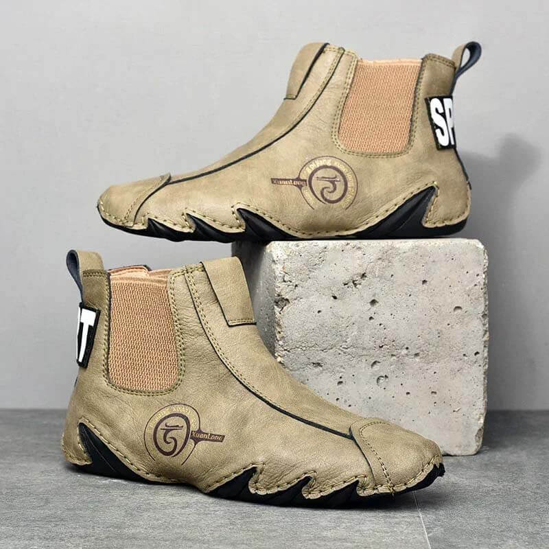 Men's Leather Breathable Hand Seams Soft Octopussy Sole Slip On Trendy casual shoes