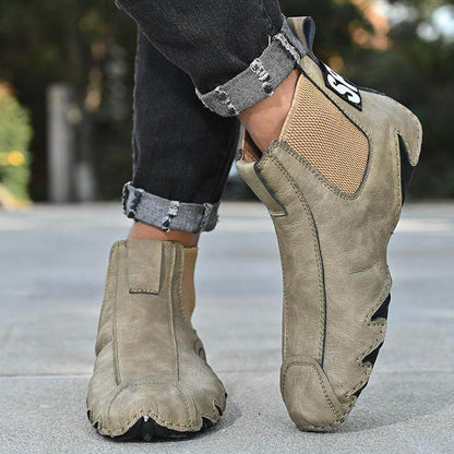 Men's Leather Breathable Hand Seams Soft Octopussy Sole Slip On Trendy casual shoes