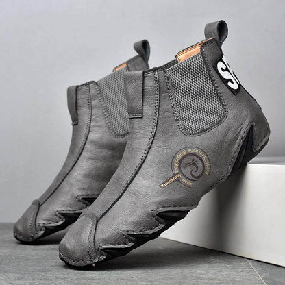 Men's Leather Breathable Hand Seams Soft Octopussy Sole Slip On Trendy casual shoes