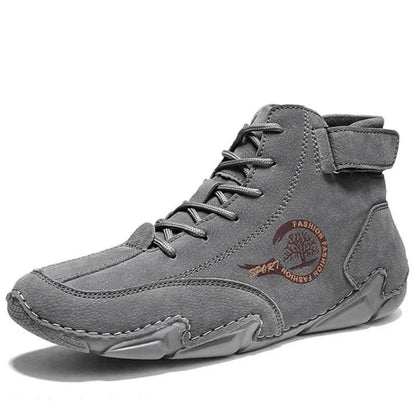 Stivali da uomo invernale in pelle scamosciata con stivali alla caviglia in pelliccia