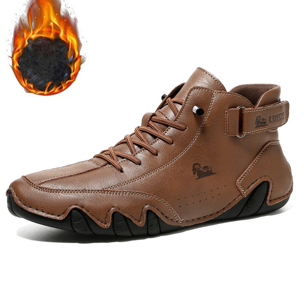 kaegreel handmade leather shoes boots 31425 coffee brown plush lining