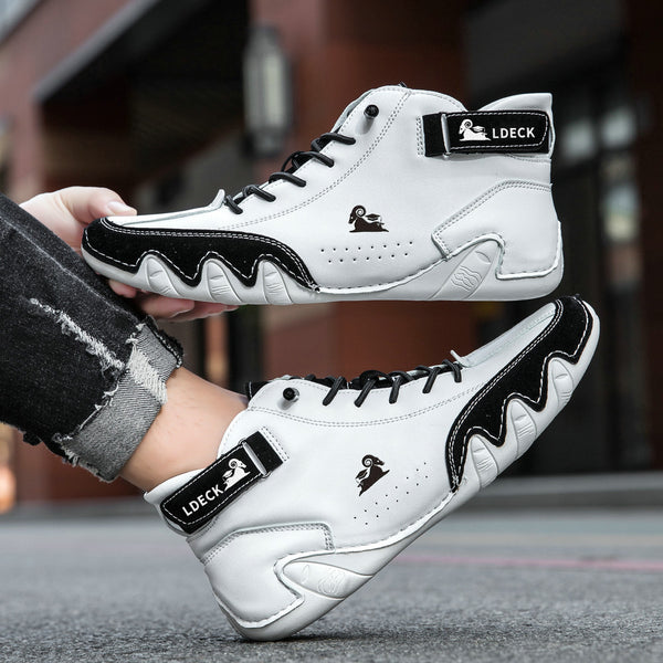 kaegreel handmade leather shoes boots 31425 white black