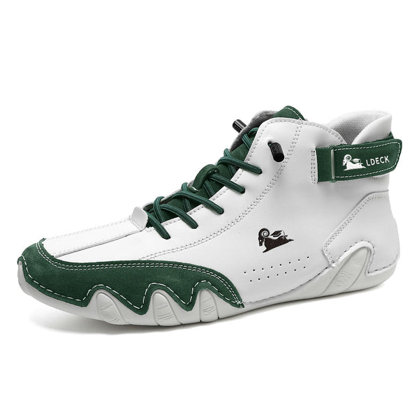 kaegreel handmade leather shoes boots 31425 white green