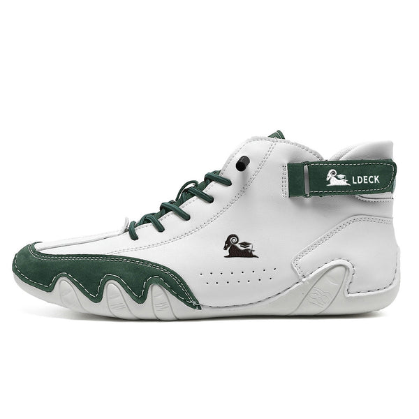 kaegreel handmade leather shoes boots 31425 white green